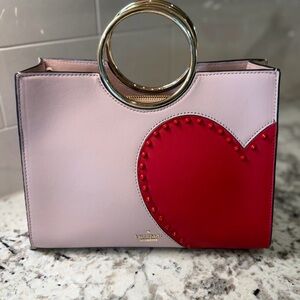 Kate Spade Pink Satchel with Red Heart. Heart It Again Sam.